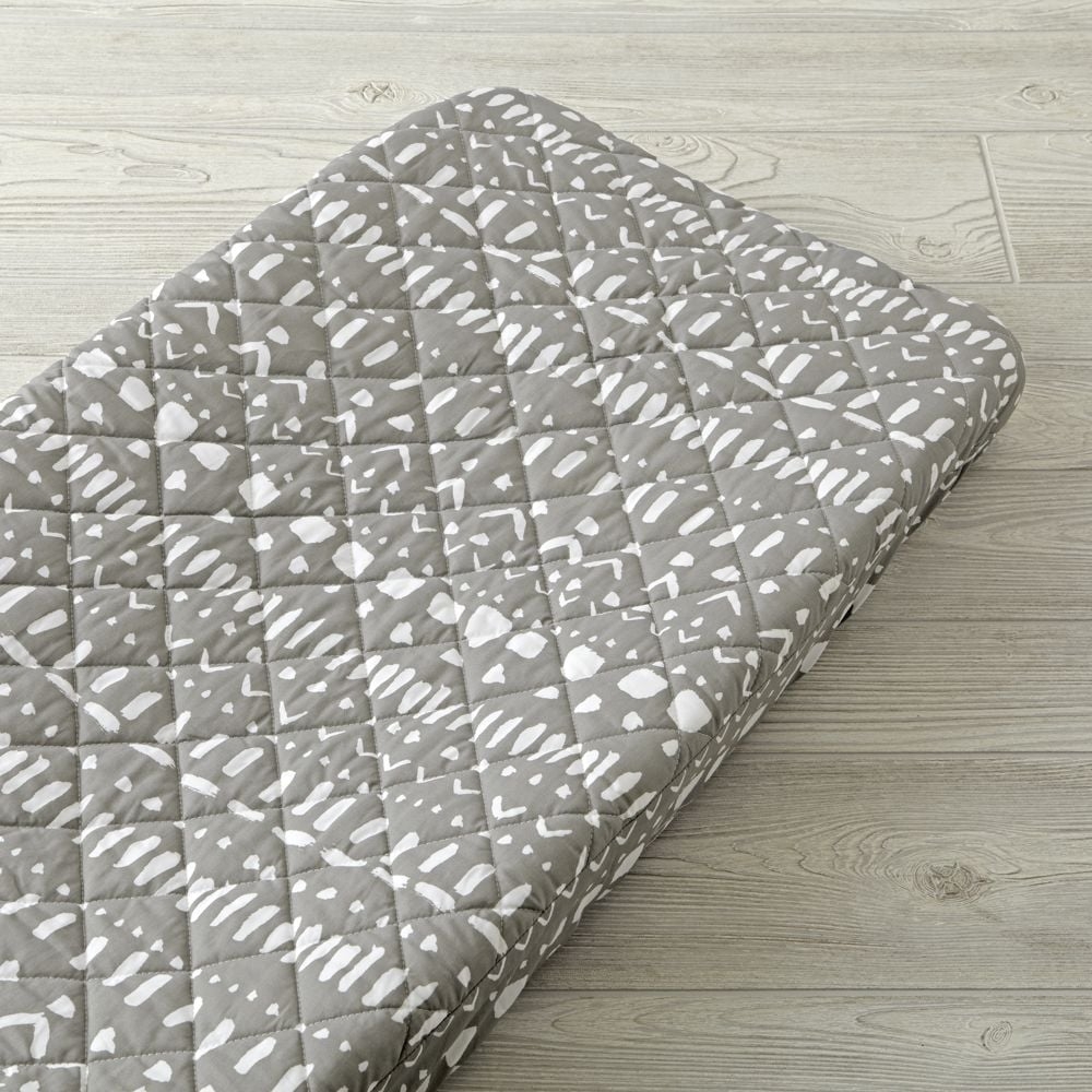 Wild Excursion Abstract Grey Changing Pad Cover - Image 0