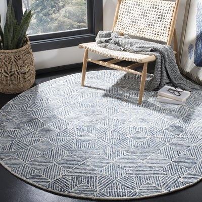 Gaither Hand-Tufted Wool Light Blue/Gray Area Rug - Image 1