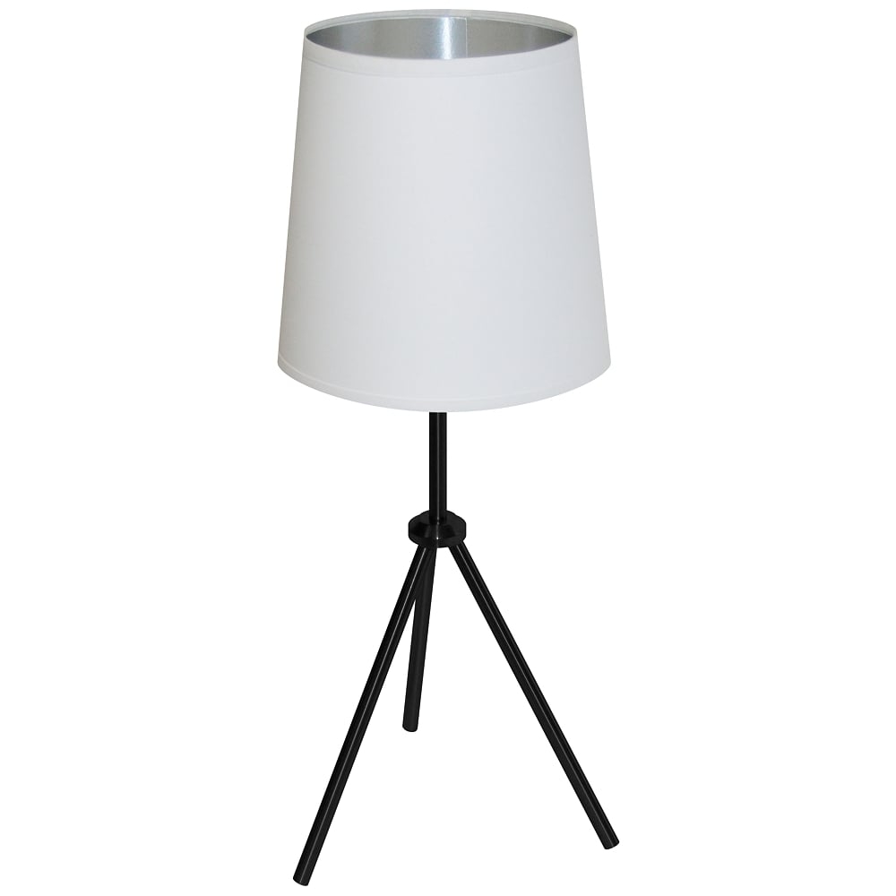 Finesse 30" High Black Table Lamp with White-Silver Shade - Style # 63P68 - Image 0