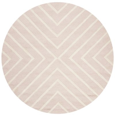 Brenner Geometric Handmade Tufted Wool Pink/Ivory Area Rug - Image 0