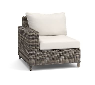 Torrey All-Weather Wicker Sectional Ottoman, Charcoal Gray - Image 1