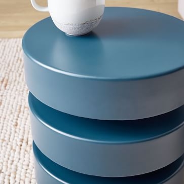 Floating Disks Side Table, Petrol Blue - Image 1