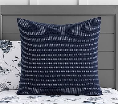 Matelasse Reversible Euro Sham, Navy - Image 0