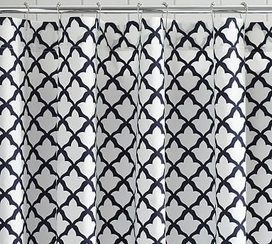 Marlo Organic Shower Curtain, Navy Blue - Image 0