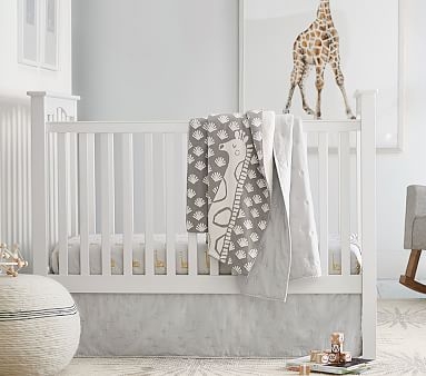 Giraffe Crib Fitted Sheet, Crib Fitted, Gray - Image 1