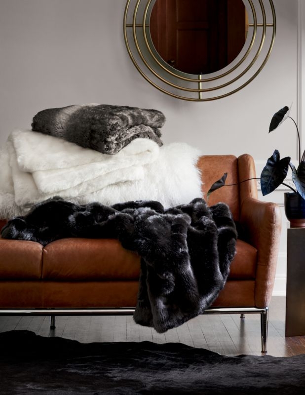 Premium Grey Faux Fur Throw - Image 3