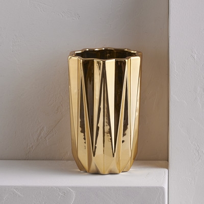 Gold Cylinder Table Vase - Image 0