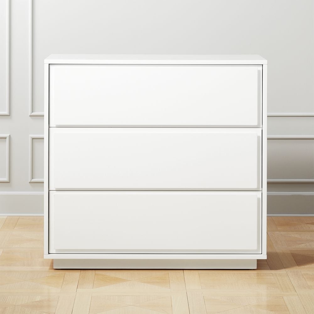 Gallery 3-Drawer White Dresser - Image 0