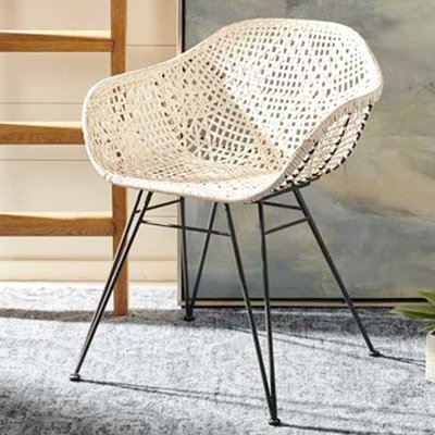 Vicky Leather Woven Dining Chair (Set of 2) - Image 0