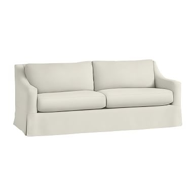 York Slope Arm Slipcovered Sofa 80", Down Blend Wrapped Cushions, Washed Linen/Cotton Ivory - Image 2