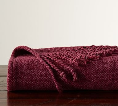 Faye Textured Throw, 50x60 Inches, Claret - Image 0