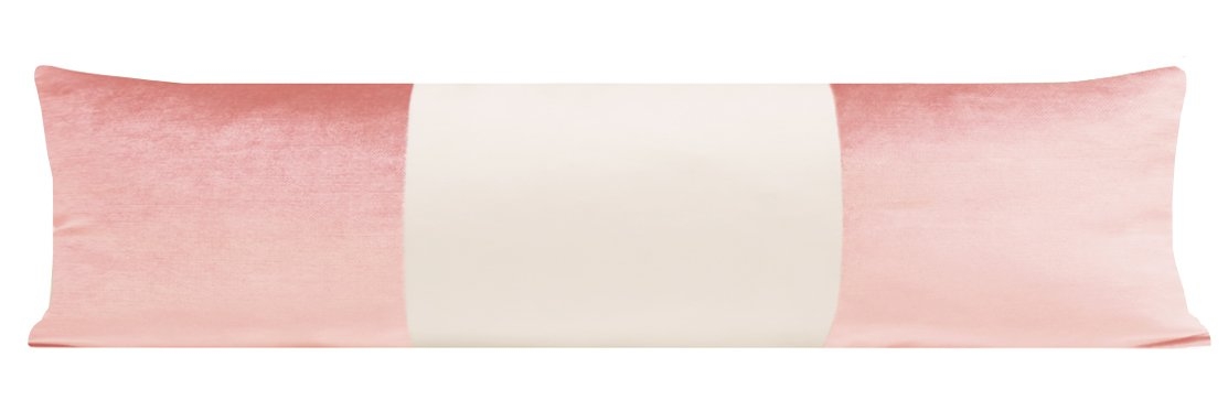 THE XL LUMBAR :: COLORBLOCK FAUX SILK VELVET // PINK PEONY - Sample 4" X 4" - Image 1