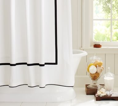 Morgan Organic Shower Curtain, 72", Black - Image 3
