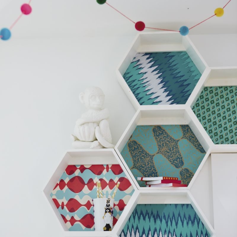 Honeycomb White Wood Hexagon Shelf - Image 10