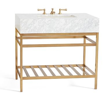 Tumbled Brass Clarence Apothecary Vanity, 36" - Image 0