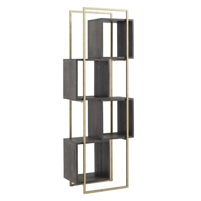Breece Reclaimed Wood Geometric Bookcase - Image 0