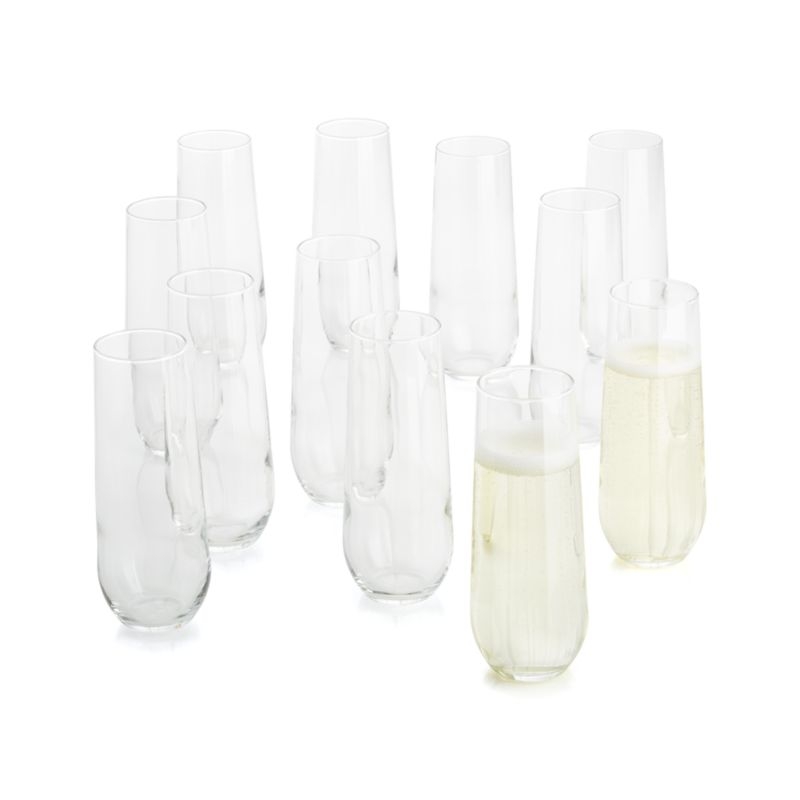 Aspen 9-Oz. Stemless Flute Glasses, Set of 12 - Image 1