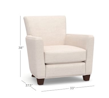 Irving Square Arm Upholstered Recliner without Nailheads, Polyester Wrapped Cushions, Brushed Crossweave Navy - Image 2