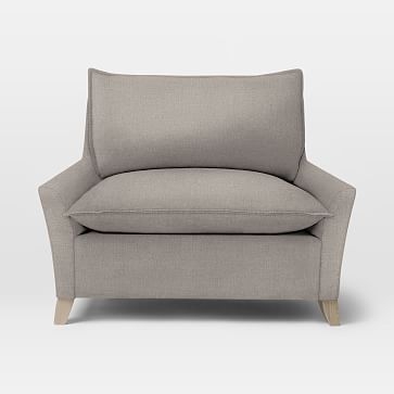 Bliss Down-Filled Chair-and-a-Half, Linen Weave, Platinum - Image 2