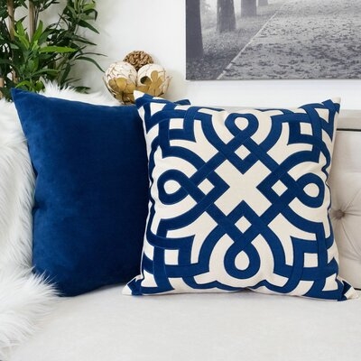 Mcnair Square Applique Cotton Pillow Cover & Insert - Image 0