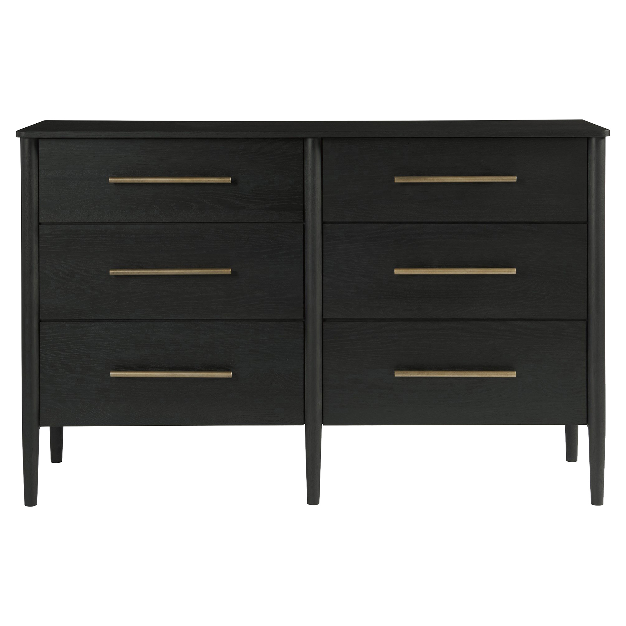 Osmin Modern Classic Black Wood 6 Drawer Dresser - Image 0
