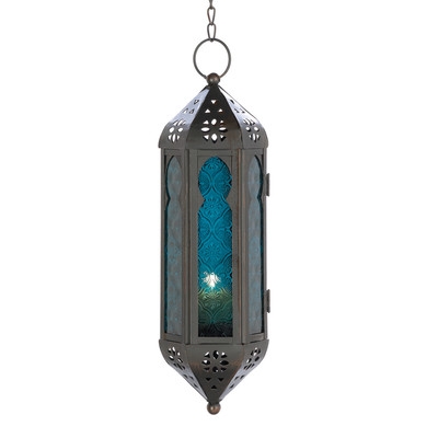 Cobalt Cathedral Hanging Lantern - Image 0
