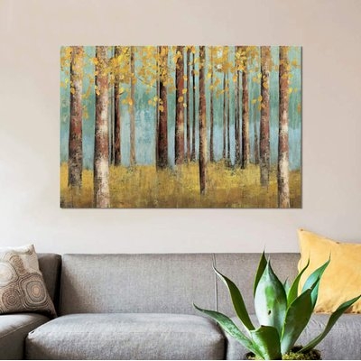 'Teal Birch' Print on Canvas - Image 0