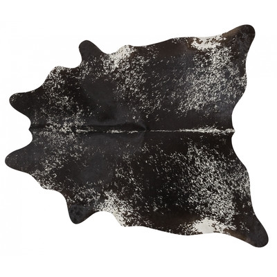 Speckled Hand Woven Cowhide Black Area Rug - Image 0
