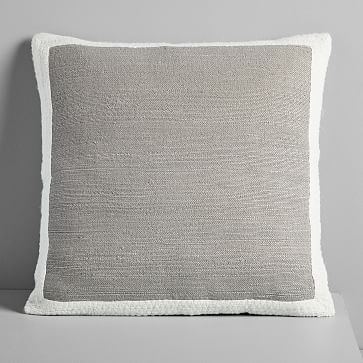 Textured Border Pillow Cover, Platinum , 20"x20" - Image 2