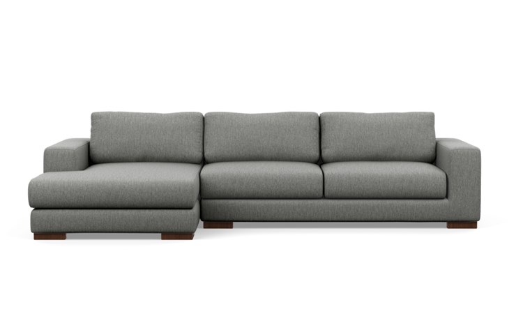Henry Chaise Sectional with Plow Fabric and Oiled Walnut legs - Image 0