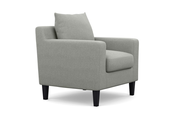 Sloan Petite Chair with Ecru Fabric and Painted Black legs - Image 1