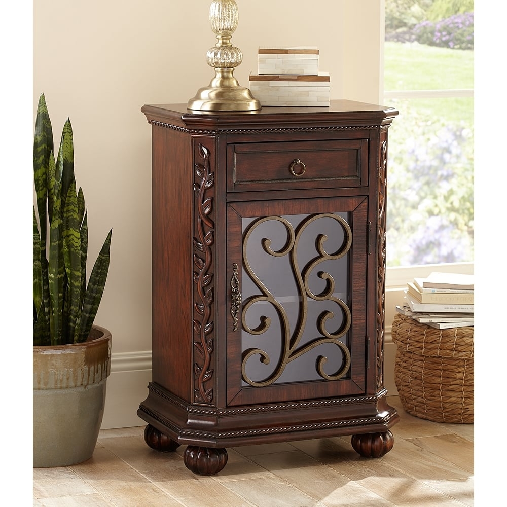 Arriana 22 1/2" Wide Cherry Finish Accent Table - Image 0