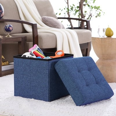 Lambertville Foldable Tufted Square Cube Foot Rest Storage Ottoman - Image 0