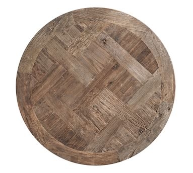 Parquet Reclaimed Wood Round Coffee Table - Image 2