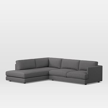 Haven Sectional Set 02: Right Arm Sofa, Left Arm Terminal Chaise, Poly, Tweed, Salt And Pepper, 40" depth - Image 0