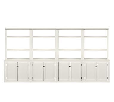 Logan Large Wall Suite with Open Shelving, Antique White - Image 0