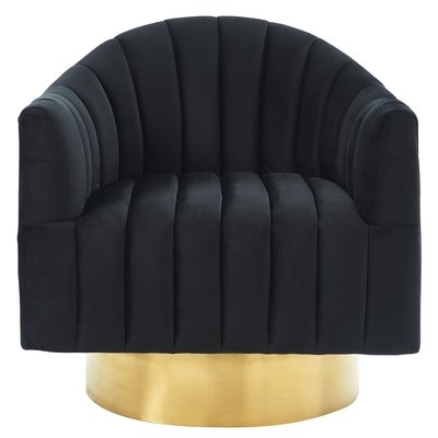 Lachapelle Swivel Velvet Armchair - Image 0