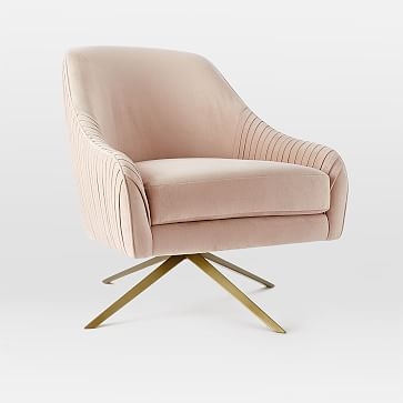 Roar + Rabbit Chair, Lustre Velvet, Dusty Blush - Image 0