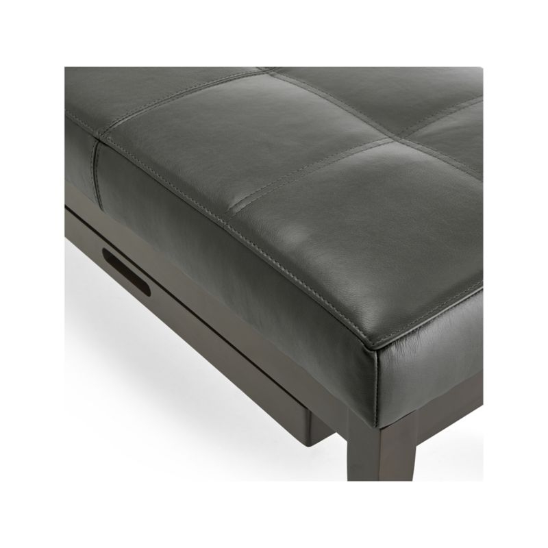 Nash Leather Large Tufted Bench with Tray - Image 4