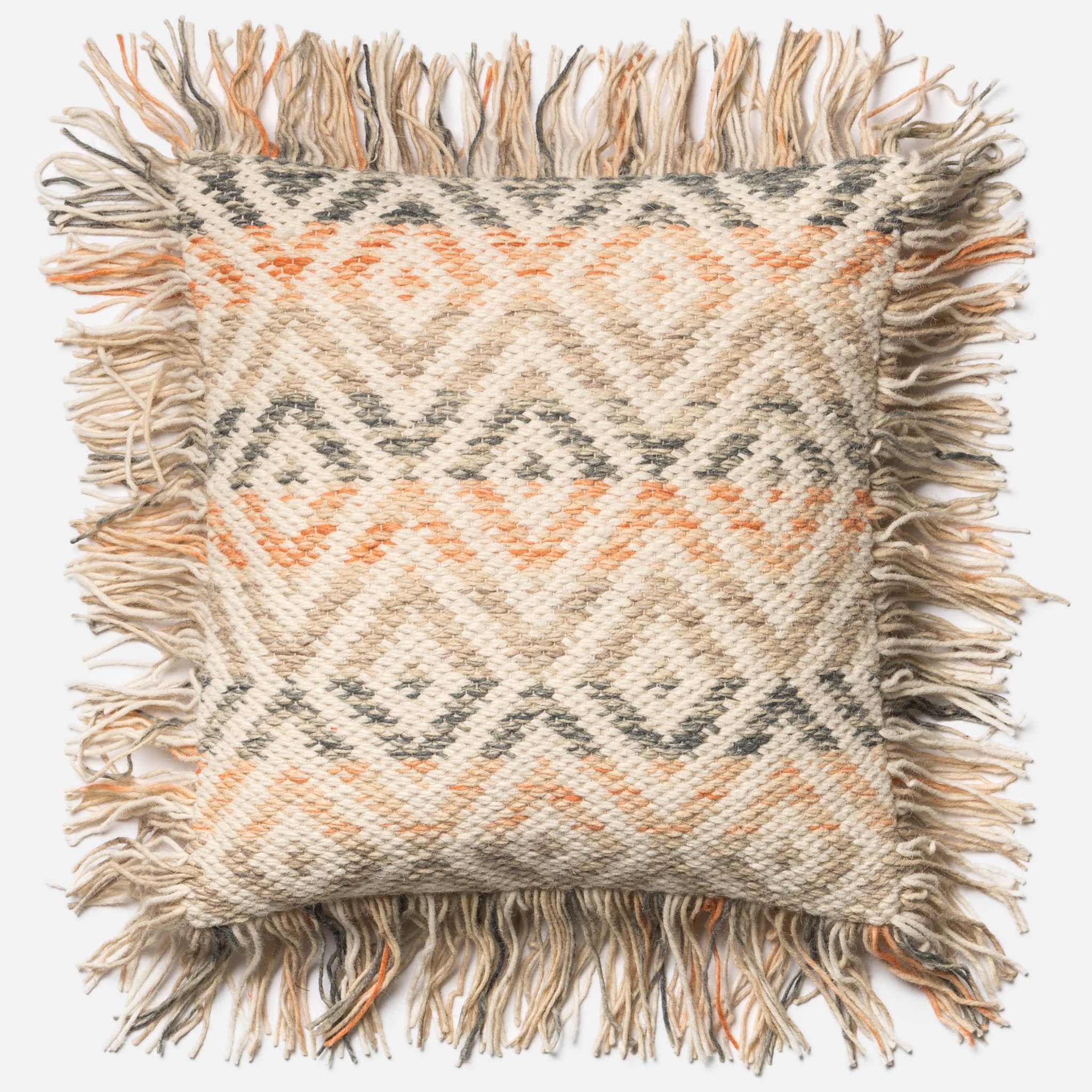 PILLOWS - BEIGE / ORANGE - 22" X 22" Cover Only - Image 0