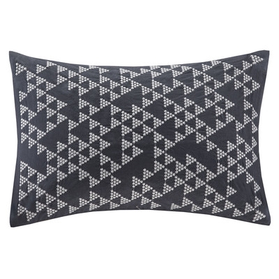 Doucet Embroidered Cotton Lumbar Pillow - Image 0