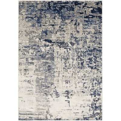 Royalston Modern Abstract Navy/Ivory Area Rug - Image 0