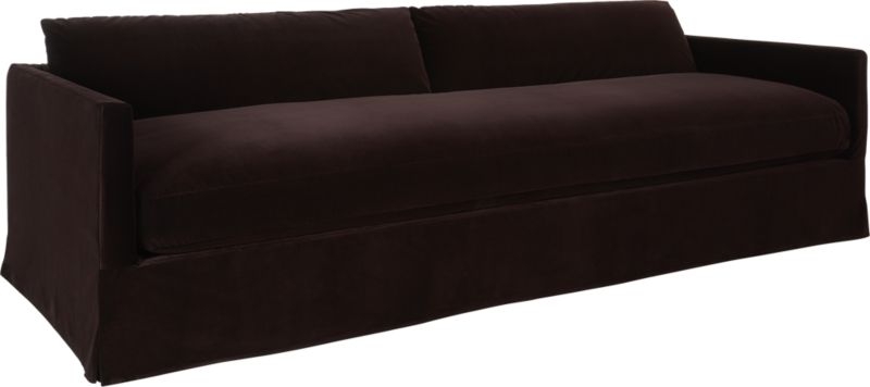 Delphine Mocha Velvet Slipcover Sofa - Image 3