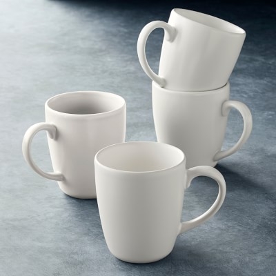 Open Kitchen by Williams Sonoma Matte Coupe Mugs, Set of 4, White - Image 0