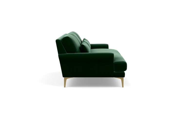 Maxwell Sofa with Emerald Fabric and Brass Plated legs - Image 2