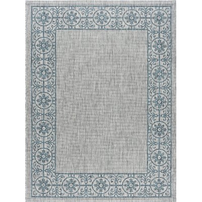 Mann Traditional Teal Indoor/Outdoor Area Rug - Image 0