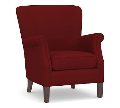 SoMa Minna Upholstered Armchair, Polyester Wrapped Cushions, Twill Sierra Red - Image 0