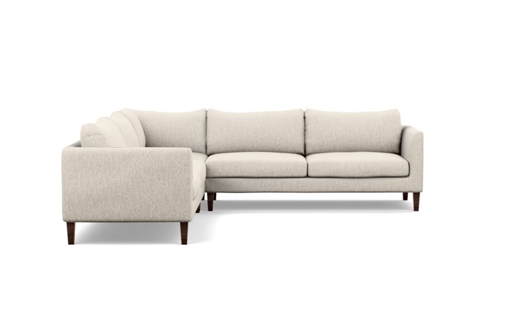 Owens Corner Sectional with Beige Wheat Fabric and Oiled Walnut legs - Image 0