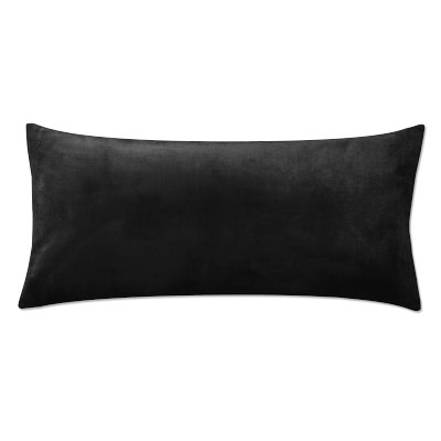 Velvet Pillow Cover, 15" X 30", Black - Image 0