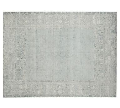 Kailee Printed Wool Rug, 8x10', Porcelain Blue - Image 0